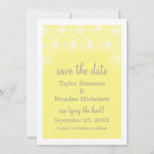 Whimsical Daisies Save the Date Invite, Yellow