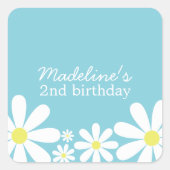 Whimsical Daisies Vierkante Sticker (Voorkant)