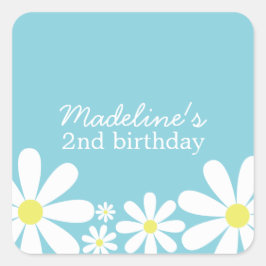 Whimsical Daisies Vierkante Sticker