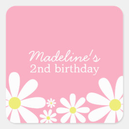 Whimsical Daisies Vierkante Sticker