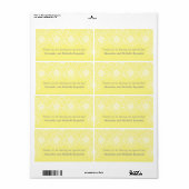 Whimsical Daisies Wedding Labels, geel Etiket (Full Sheet)