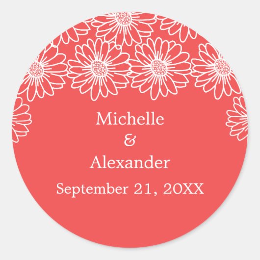 Whimsical Daisies Wedding Stickers (Voorkant)