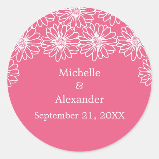 Whimsical Daisies Wedding Stickers (Voorkant)