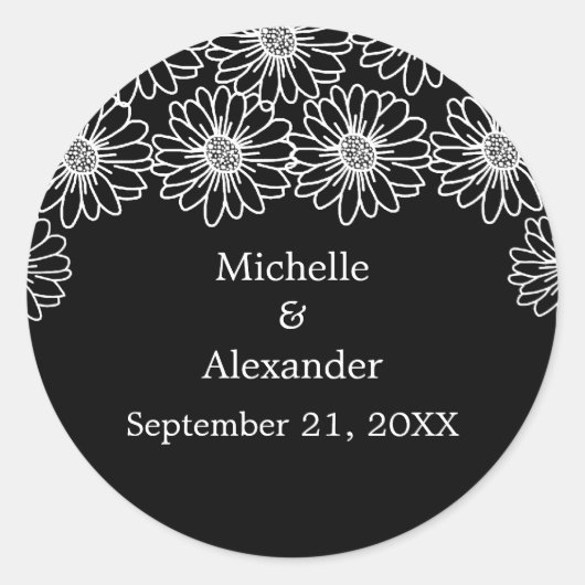 Whimsical Daisies Wedding Stickers (Voorkant)