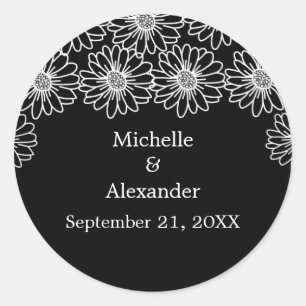 Whimsical Daisies Wedding Stickers