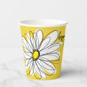 Whimsical Daisy - 40th or Custom Birthday Party Papieren Bekers (Voorkant)