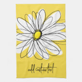 Whimsical Daisy Aangepaste tekst en kleur aanpasba Theedoek (Verticaal)