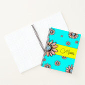 Whimsical Daisy bloem Aangepaste tekst Notitieboek (Binnen)