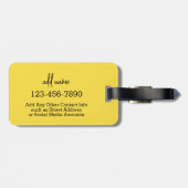 Whimsical Daisy Custom Text en kan kleur bewerken Bagagelabel (Achterkant horizontaal)