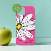 Whimsical Daisy Floral - roze geel en naam Case-Mate iPhone Case
