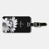 Whimsical Daisy Flower Aangepaste tekst & kleuren Bagagelabel (Voorkant horizontaal)