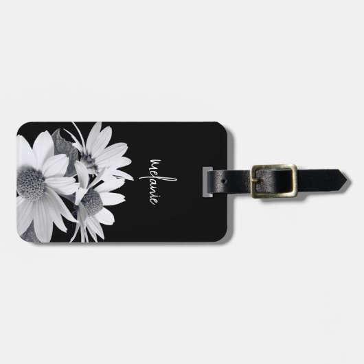 Whimsical Daisy Flower Aangepaste tekst & kleuren  Bagagelabel (Voorkant horizontaal)