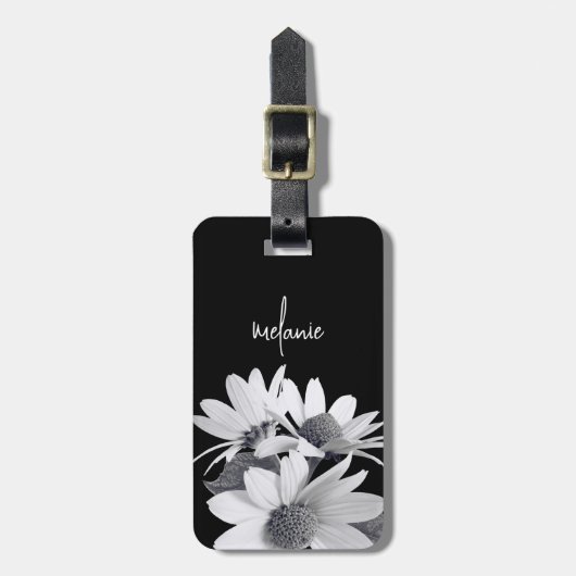 Whimsical Daisy Flower Aangepaste tekst & kleuren  Bagagelabel (Voorkant verticaal)