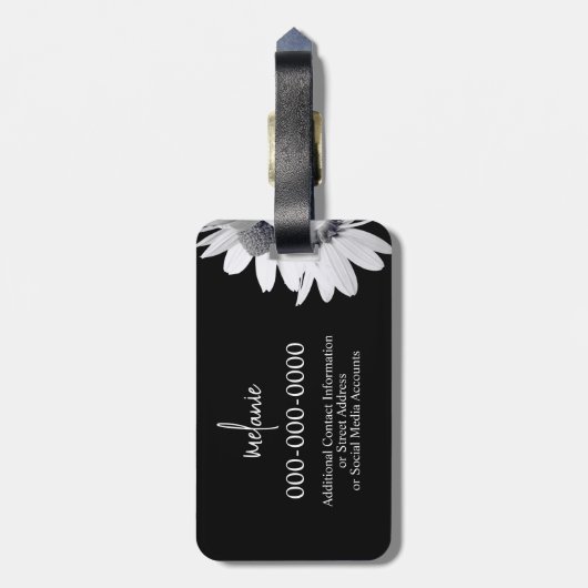 Whimsical Daisy Flower Aangepaste tekst & kleuren  Bagagelabel (Achterkant verticaal)