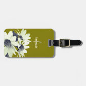 Whimsical Daisy Flower Aangepaste tekst & kleuren Bagagelabel (Voorkant horizontaal)