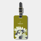 Whimsical Daisy Flower Aangepaste tekst & kleuren Bagagelabel (Voorkant verticaal)