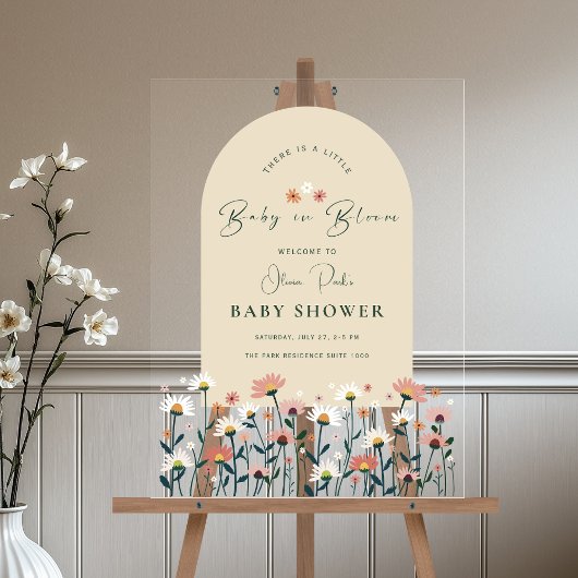 Whimsical Daisy Flower Baby in Bloom Welkom Acryl Bord