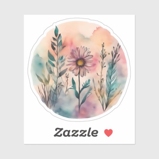 Whimsical Daisy Garden Sticker (Vel)