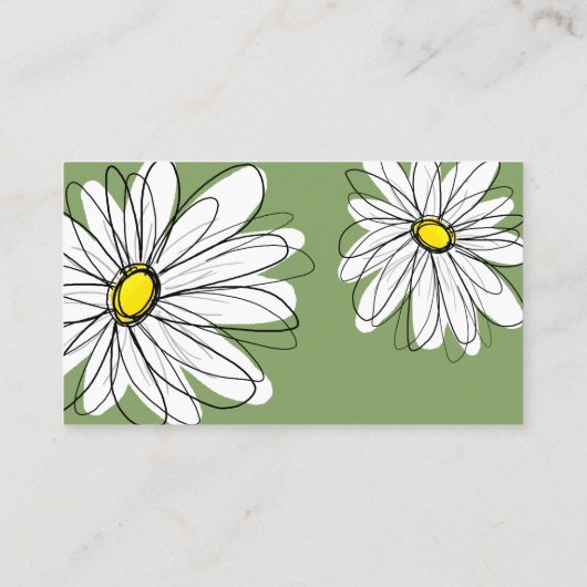Whimsical Daisy - geel groen Visitekaartje (Achterkant)