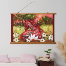 Whimsical Daisy Horse Laying In Field Abstracte Ku