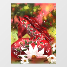 Whimsical Daisy Horse Laying In Field Abstracte Ku Raamsticker