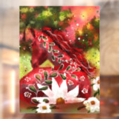 Whimsical Daisy Horse Laying In Field Abstracte Ku Raamsticker (Vel 2)