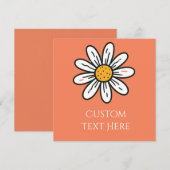 Whimsical Daisy Invitation – Minimal Floral Charm Kaart (Voorkant / Achterkant)