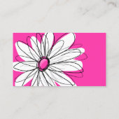Whimsical Daisy met Modern Script font - hot roze Visitekaartje (Achterkant)