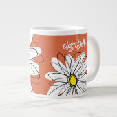 Whimsical Daisy - met trendy script naam Grote Koffiekop (Voorkant rechts)