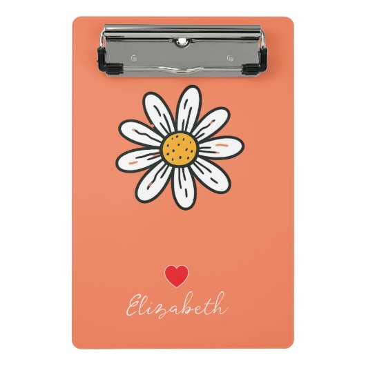 Whimsical Daisy Mini Klembord – Heldere Bloemen Ku (Voorkant)
