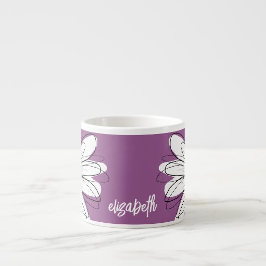 Whimsical Daisy - orchid - trendy script name Espresso Kop (Voorkant)