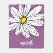 Whimsical Daisy - orchid - trendy script name Fleece Deken (Voorkant)
