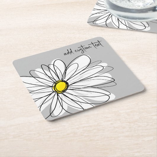 Whimsical Daisy - orchid - trendy script name Kartonnen Onderzetters (Schuin)