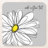 Whimsical Daisy - orchid - trendy script name Kartonnen Onderzetters (Voorkant)