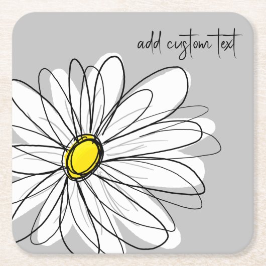 Whimsical Daisy - orchid - trendy script name Kartonnen Onderzetters (Voorkant)