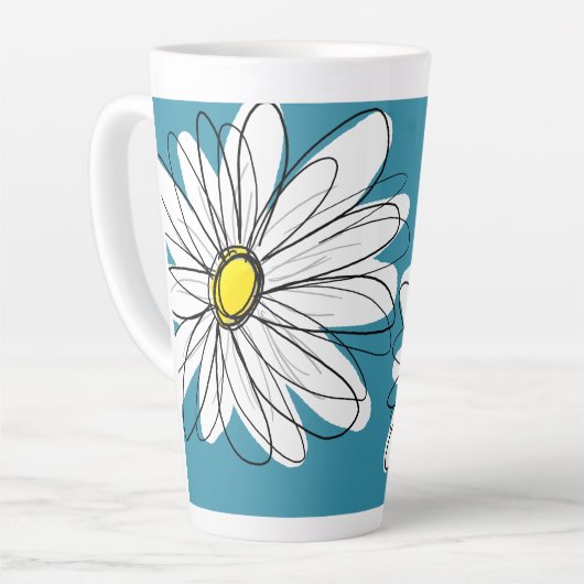 Whimsical Daisy - orchid - trendy script name Latte Mok (Linkerhoek)