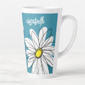 Whimsical Daisy - orchid - trendy script name Latte Mok (Rechts)
