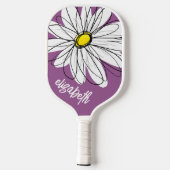 Whimsical Daisy - orchid - trendy script name Pickleball Paddle (Achterkant)