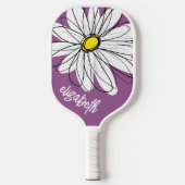 Whimsical Daisy - orchid - trendy script name Pickleball Paddle (Voorkant)
