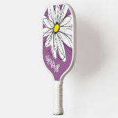 Whimsical Daisy - orchid - trendy script name Pickleball Paddle (Links)