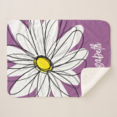 Whimsical Daisy - orchid - trendy script name Sherpa Deken (Voorkant (horizontaal))