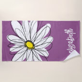 Whimsical Daisy - orchid - trendy script name Strandlaken (Voorkant)