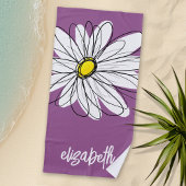 Whimsical Daisy - orchid - trendy script name Strandlaken