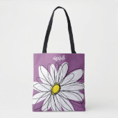 Whimsical Daisy - orchid - trendy script name Tote Bag (Voorkant)
