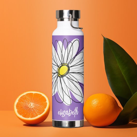 Whimsical Daisy - orchid - trendy script name Waterfles