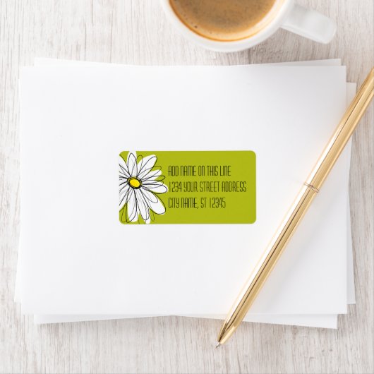 Whimsical Daisy - Return Address Etiket (Insitu)
