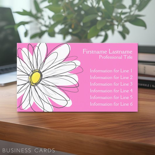 Whimsical Daisy - roze Visitekaartje