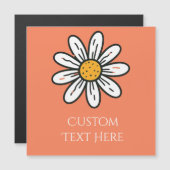 Whimsical Daisy – Speelse bloemenaccent Magnetische Uitnodiging (Voorkant / Achterkant)