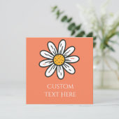 Whimsical Daisy Uitnodiging – Minimale Bloem Charm (Staand voorkant)