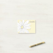 Whimsical Daisy - voeg jouw naam-geel grijs toe Post-it® Notes (Op bureau)